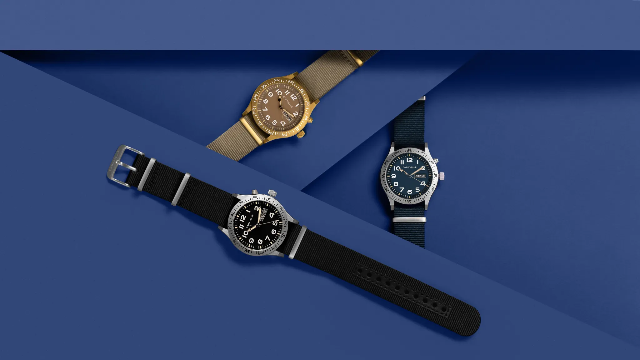 Taupe Dial Nylon Strap Light Up 44C113 | Bulova